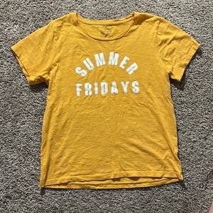 Size Medium Mustard Yellow Summer Fridays j-crew Tee Shirt